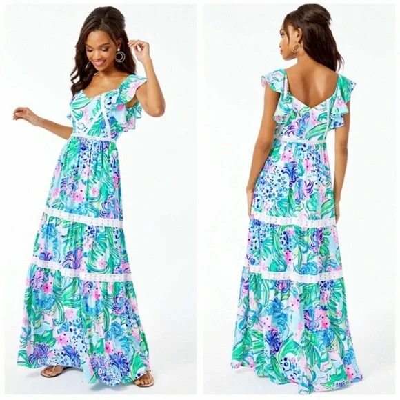 Lilly Pulitzer Ivey Maxi Dress Size 0 - Picture 1 of 13